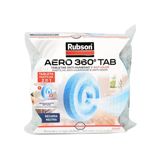 Absorbehumedad RUBSON Aero 360º. Recambio Absorbe Humedad 450 Gr.