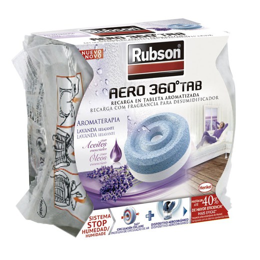 RUBSON Aero 360º absorvedor de umidade. Refil Absorvedor de Umidade 450 Gr. Lavanda