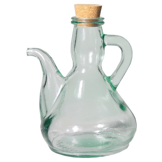 Flacon à huile en cristal. Bouteille d'Huile en Verre Bouchon Liège 1/4L.