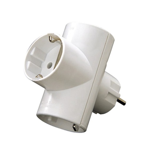 Adaptateur triple DUOLEC. Adaptateur triple prise blanc