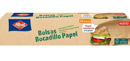 Albal Bolsa Bocadillo Papel (20) 12X28