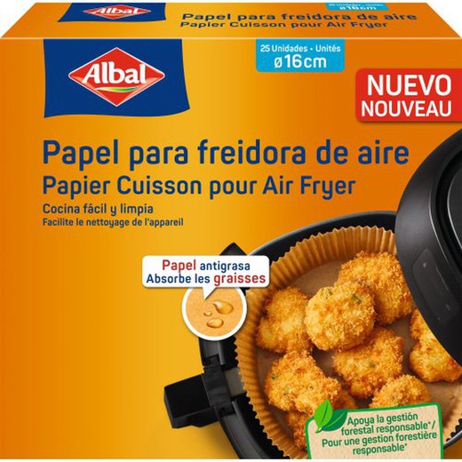 Albal Papel Freidora Aire 16 Cm (25 Uds)