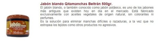 Beltran Jabon Potasico Tarro 500 Gr.