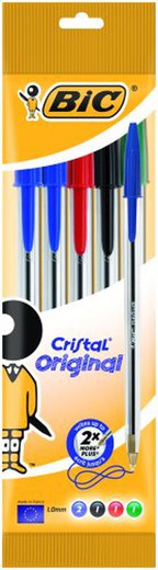 Bic Boligrafo Cristal 4 Colores(Bolsa 5)