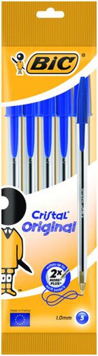Bic Bolígraf Cristall Blau (Borsa 5)