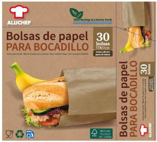 Bolsa Bocadillo Papel 12X27 (30Un)