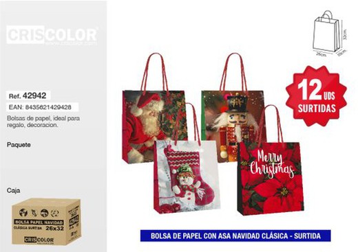 Saco de Natal 26+10x32 210gr. Surt.42945