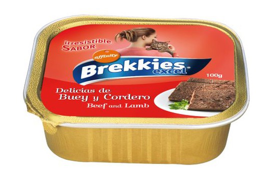 Banheira de carne Brekkies Cat 100 gr
