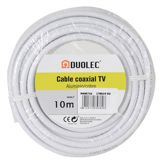 Cable coaxial antena TV DUOLEC. Cable Coaxial Ante.Tv Alum/Cobre 25M Du