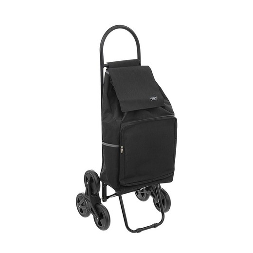 Carro Compra Trolley 6 Ruedas Negro