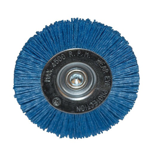 Brosse abrasive circulaire RATIO. Brosse Nylon Bleu.Rapport Circulaire 100Mm