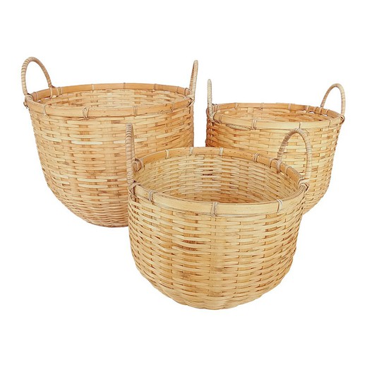 Cesta Bambu Natural 3 Un. Forma U C/Asas