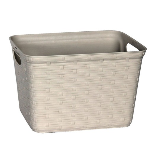 Cesta multiuso serie Weave Cesta Imit. Mimbre 29X22,5X19Cm. Crema