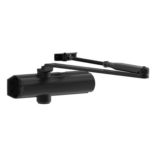 Cierrapuertas piÇ?ÇńÇ?Ç¬n-cremallera con brazo articulado Tesa DC120 Cierrapuertas Dc 120 9005 3/4 Negro Tesa