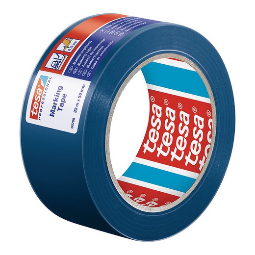 Fita adesiva de sinalização TESA 60760 Tape Adhes. Sinalização 50Mm-33M Azul