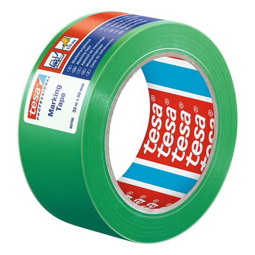 Fita adesiva de sinalização TESA 60760 Tape Adhes. Sinalização 50Mm-33M Verde