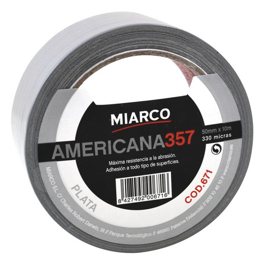 Fita adesiva MIARCO. Fita Americana Branca 50X10 M.