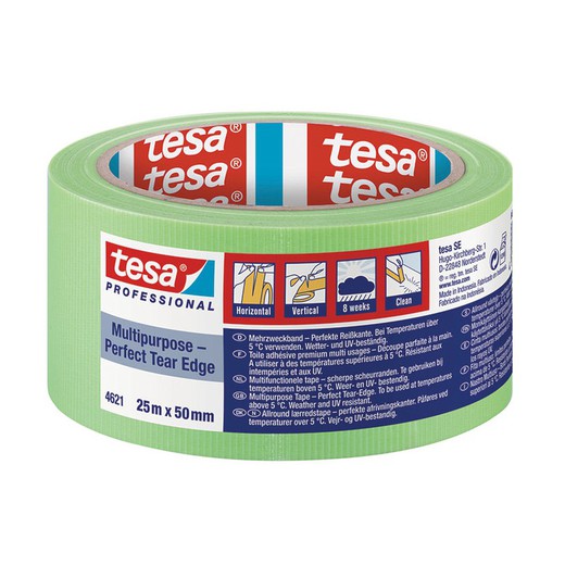 Fita adesiva multiuso exterior TESA 4621 Fita tecida exterior 50Mmx25M Verde