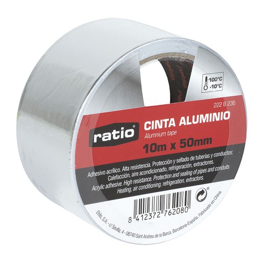 RATIO ruban aluminium. Ruban Adhésif Aluminium 50Mmx10M
