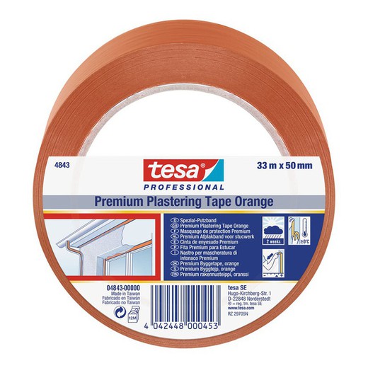 Ruban de rendu TESA Premium 4843 Ruban de rendu orange 50 mm x 33 m