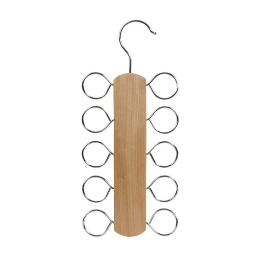 Colgador de pañuelos. 10 colgadores. Percha Madera Pañuelos 10 G. Habitex