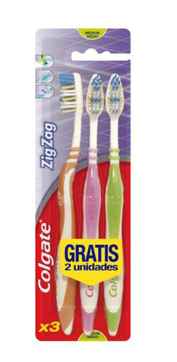 Colgate Cepillo Zig Zag Medio (2+1)