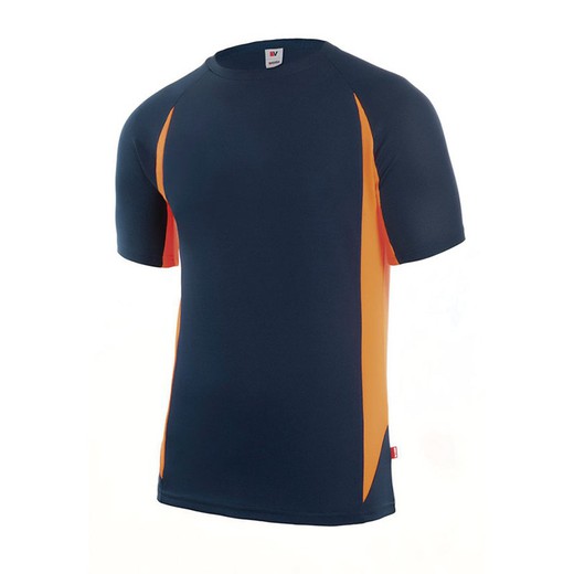 Couleur bleu marine/orange. T-shirt technique Rc-1 Sea Blue/Orange. L/T
