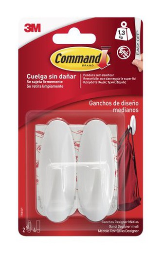 Command Ganchos Blancos Medianos 1.3K(2)