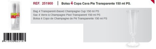 Copas Cava Transparente 150Ml (4) 251900