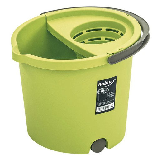 Balde de limpeza HABITEX. Balde Rdo.C/Colander, 14 L. Vde.Habitex