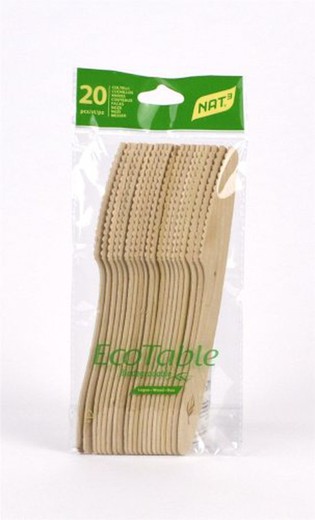Cuchillo Biodegradable (20Un) Madera