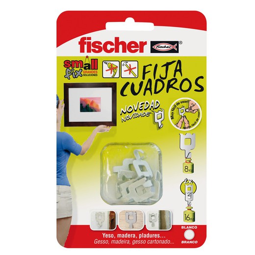 FISCHER Porte-photo Fixe Images 8K Blanc 8 Unités Fischer
