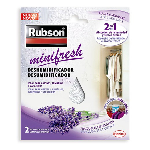 RUBSON Minifresh 2 em 1 armário desumidificador Deshum. Armários Minifresh 2X50G.Lavanda