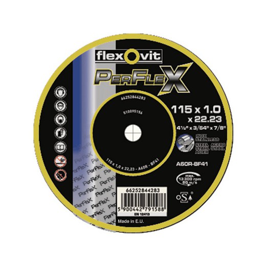 Disc tall inox/metall FLEXOVIT Perflex. Disc Tall Fi (10) Perflex 115X1.0Mm.