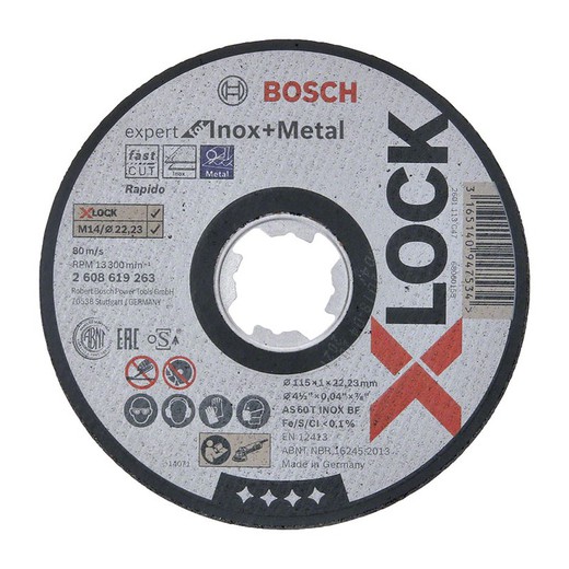 Disco Corte X-Lock Expert Inox 115X1Mm.