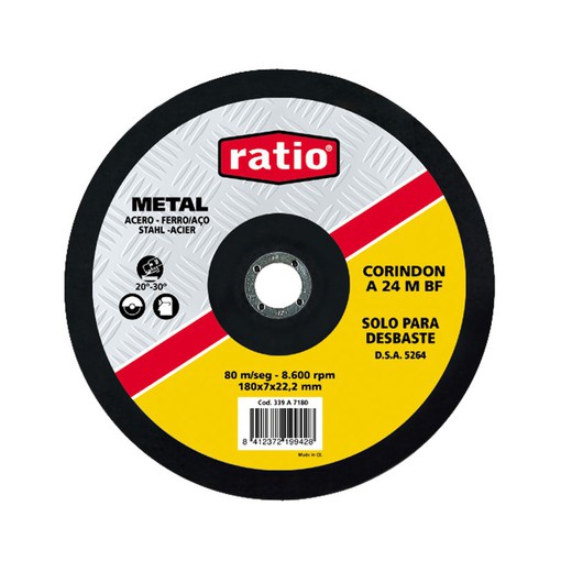 Disco desbaste metal RATIO. Disco Desb.Corindon 115Mm.Ratio