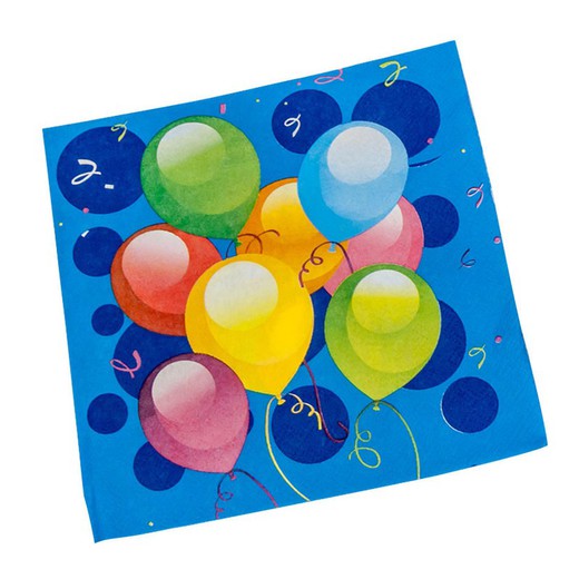 Display 12 Packs 20 Servilletas Balloons