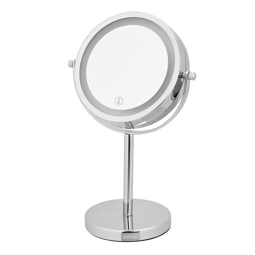 Espelho cosmético de mesa com luz Led HABITEX Espelho de aumento cromado. Led 16cm Habitex