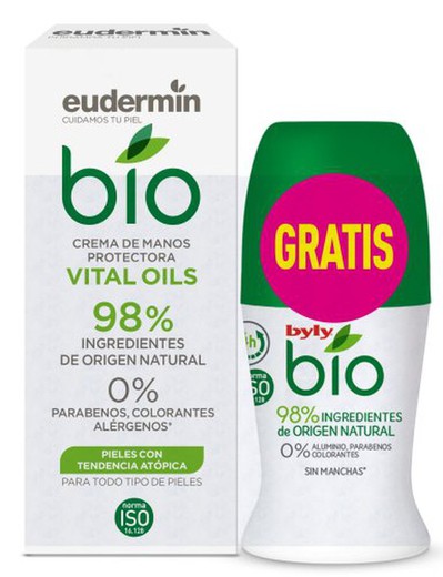 Eudermin Crema Manos Bio 75+Rollon Bio