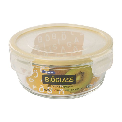 Lunch box en verre hermétique KOMAX Bioglass. Boîte à lunch Hermet. Bioverre 920Ml 174Mm