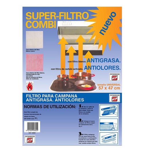 Filtro campana cocina. Filtro Combi Campana Antigrasa 57X47