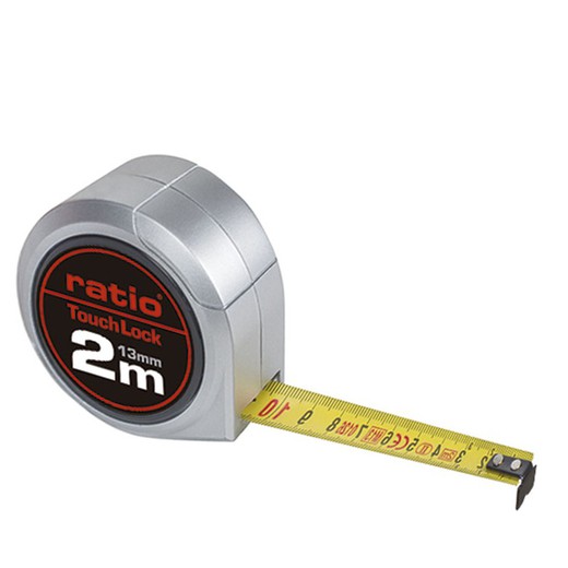 Mètre ruban compact RATIO Touch Lock. Flexomètre à bande 13/2Mts.Touch Lock Rati