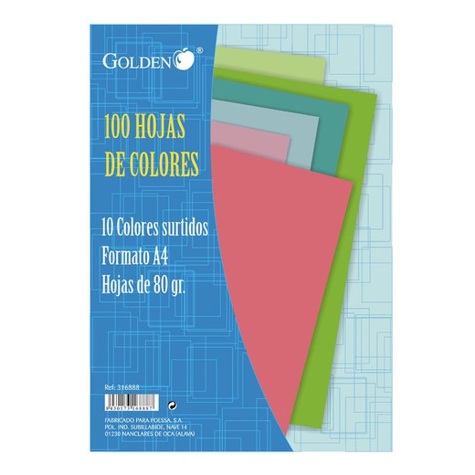 Feuilles Feuilles Couleurs Assorties A4. 80gr. Pack.100H.