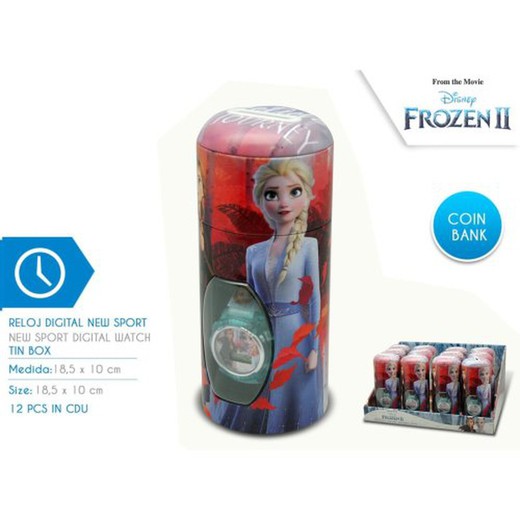 Frozen Caja Metal Hucha+Reloj Dig.W20781