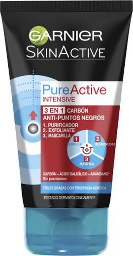 Garnier Skin Pure Gel 3 A 1 Carbon P/Ne