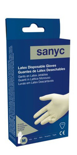 Guante Latex Empolvado T/7 Med (Pack 10)