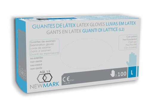 Guant Latex Newmark Polv T/8 Gra (100)