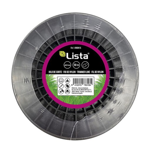 Fil de débroussailleuse rond en nylon LISTA Round Nylon Cord Cor/Des.Ø 3.0 Mmx50M