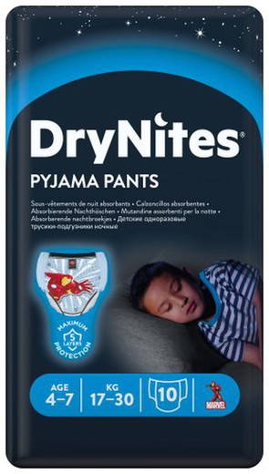 Huggies Dry Nites 4-7 A?Os (10) Ni?Os