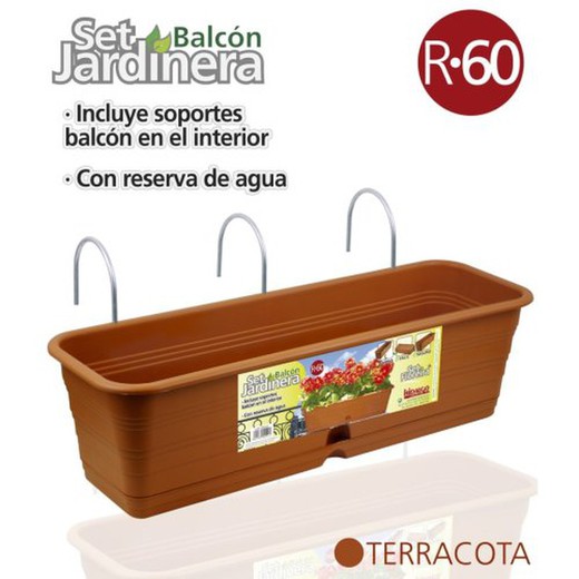 Jardinera C/Soporte Marron 60Cm R-929